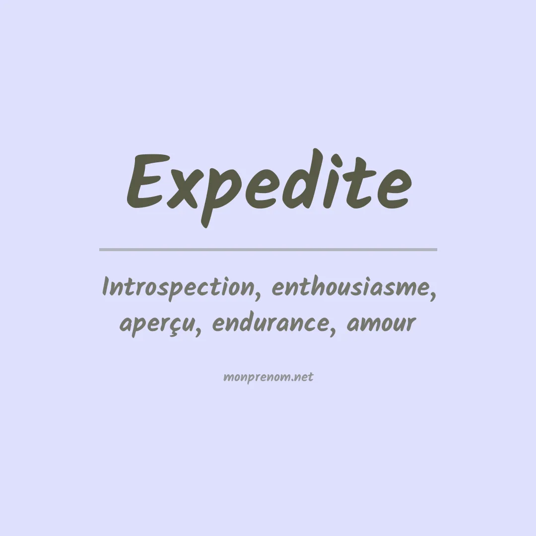 Signification du prénom Expedite