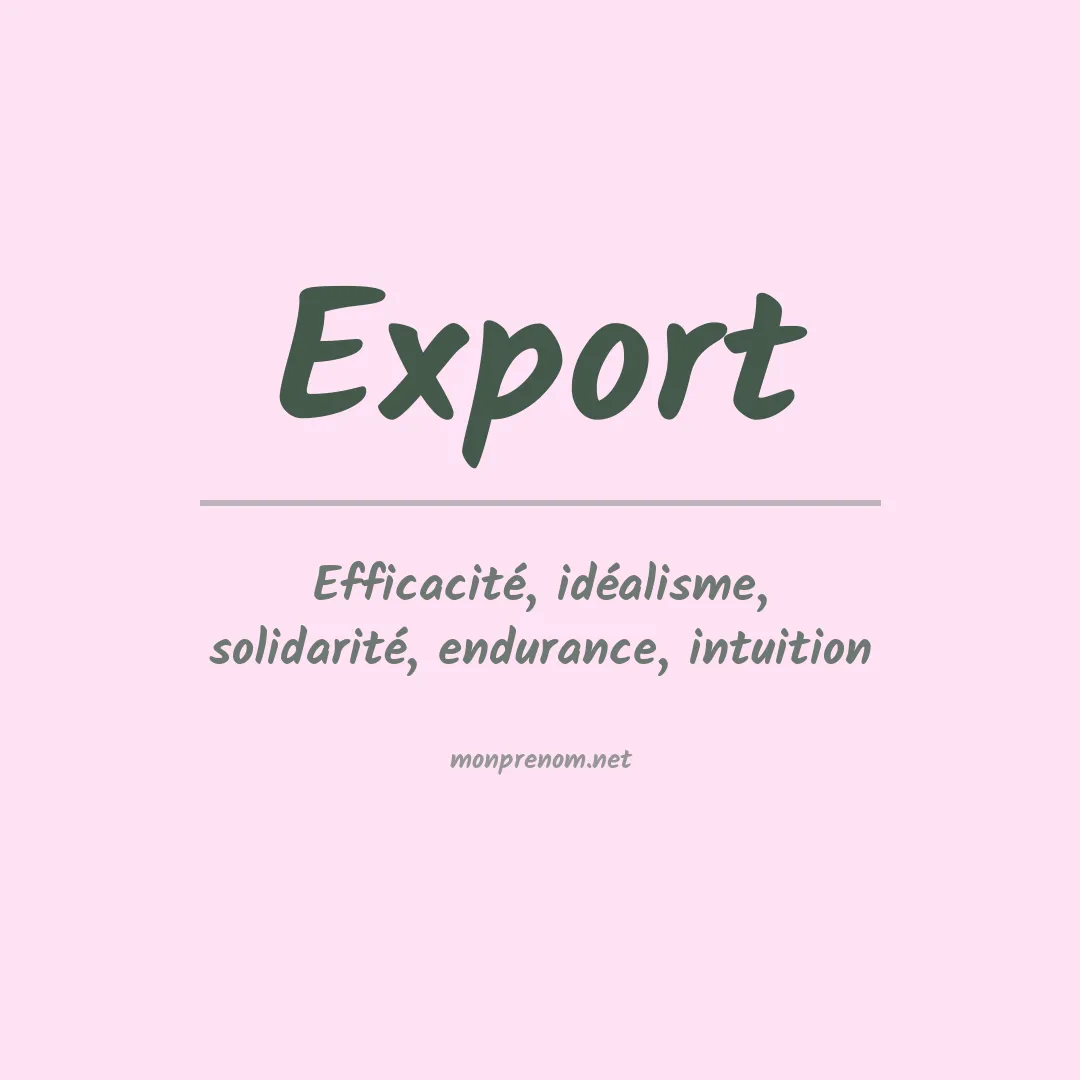 Signification du prénom Export