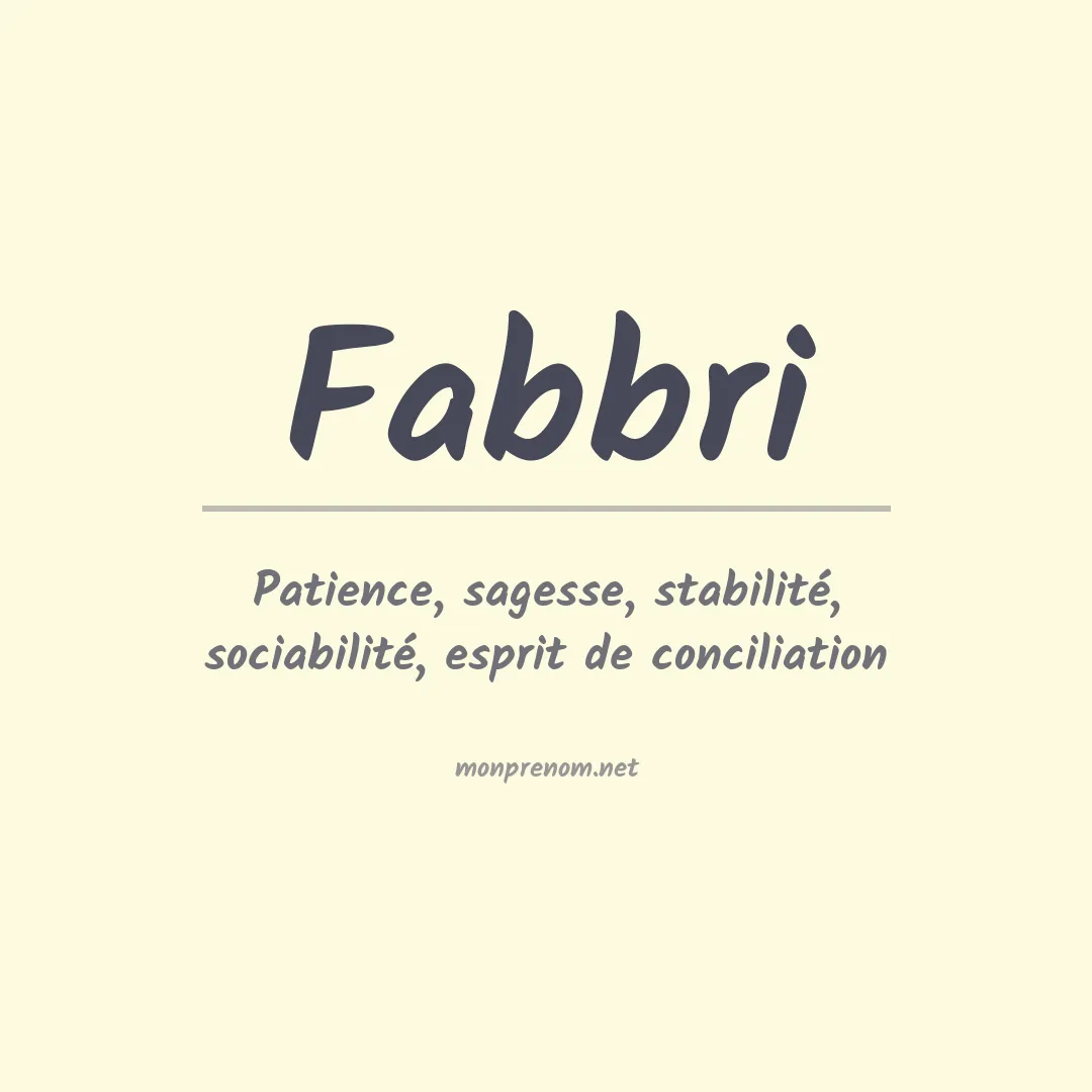 Prénom Fabbri