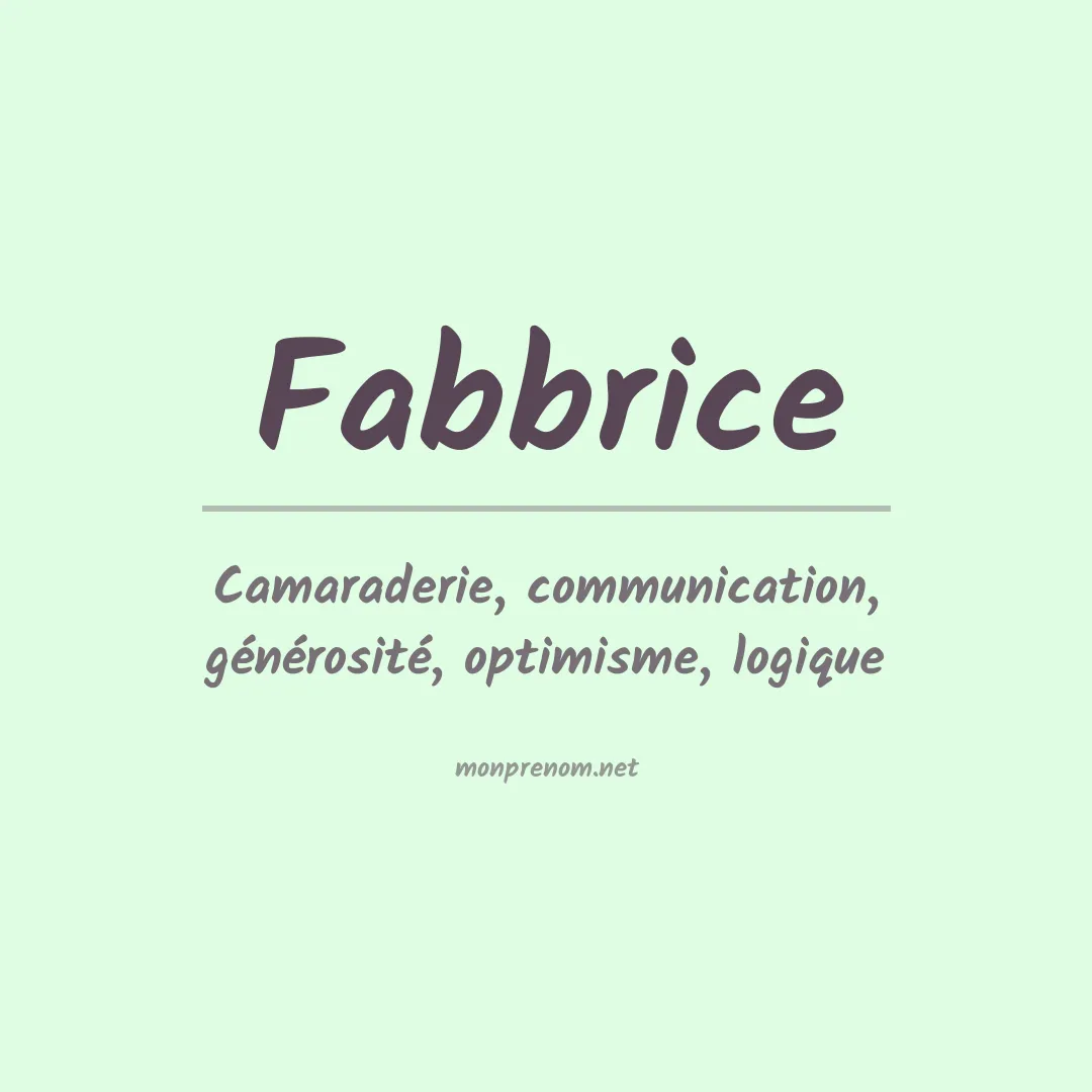 Signification du prénom Fabbrice