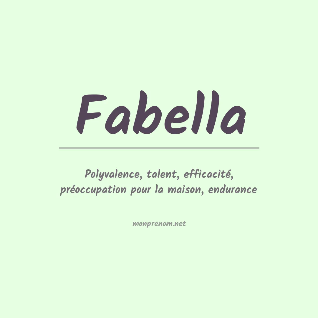 Signification du prénom Fabella