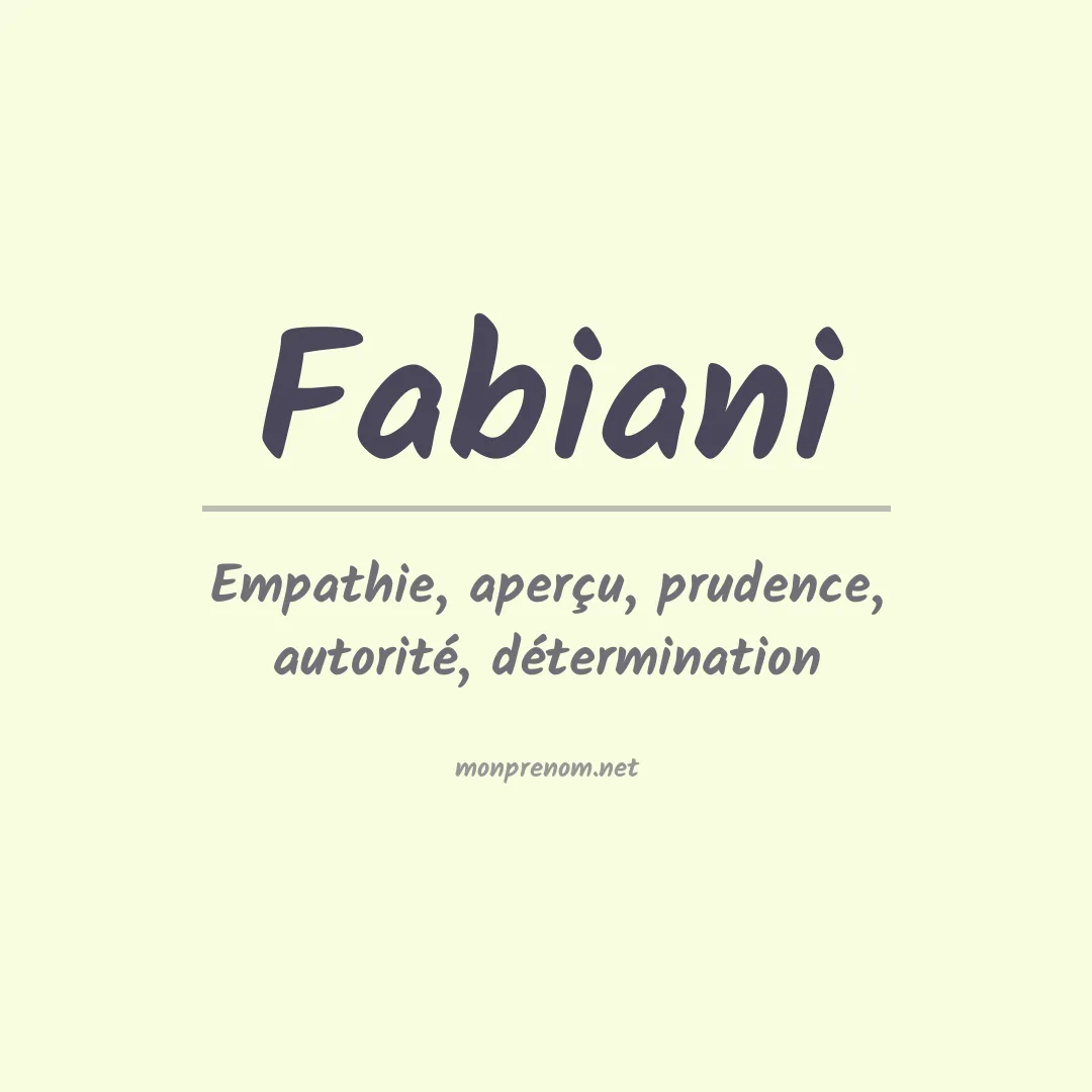 Prénom Fabiani