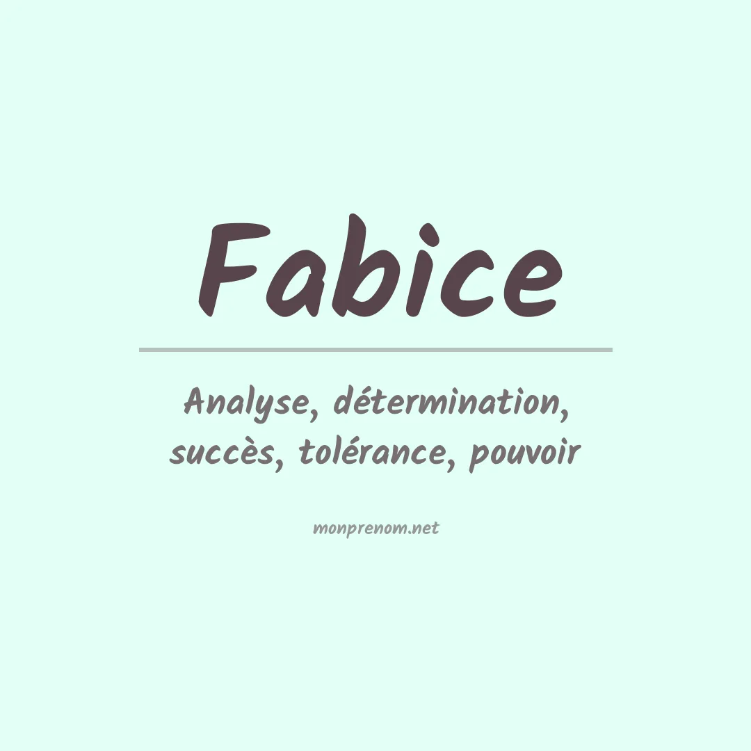Signification du prénom Fabice