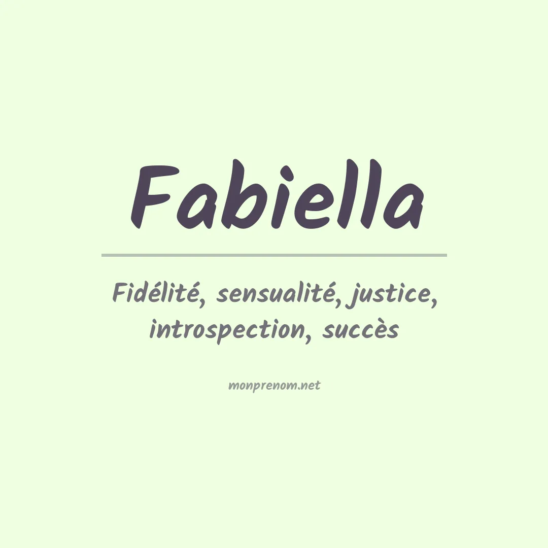 Signification du prénom Fabiella
