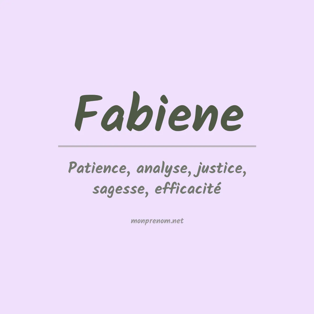 Signification du prénom Fabiene