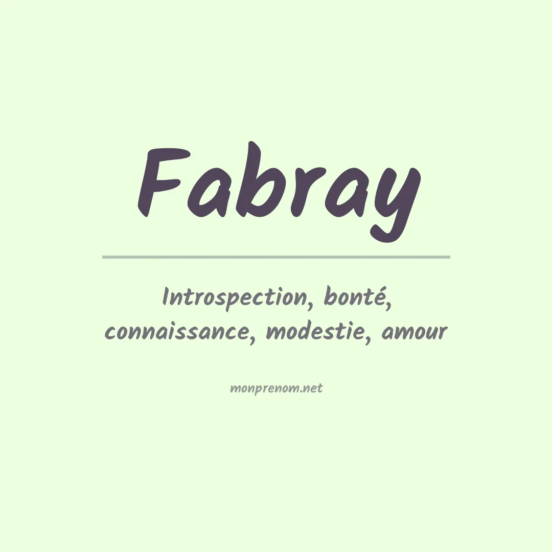 Signification du prénom Fabray