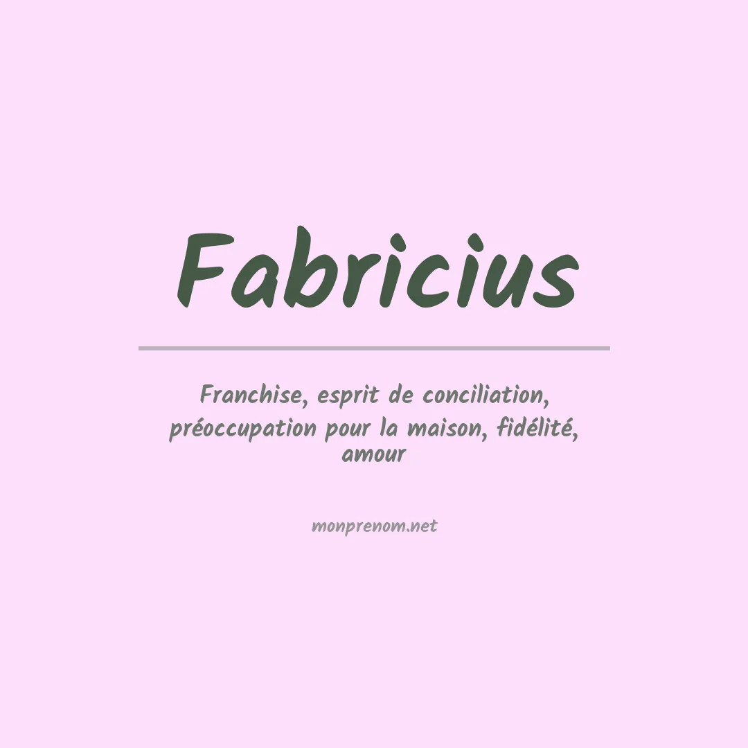 Prénom Fabricius