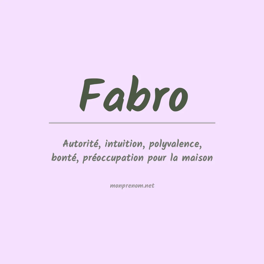 Prénom Fabro