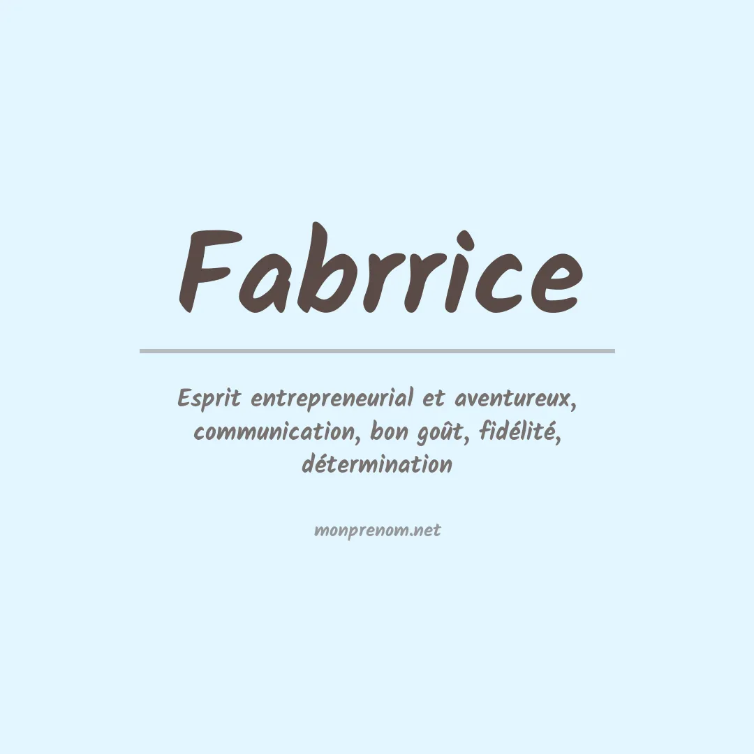 Signification du prénom Fabrrice