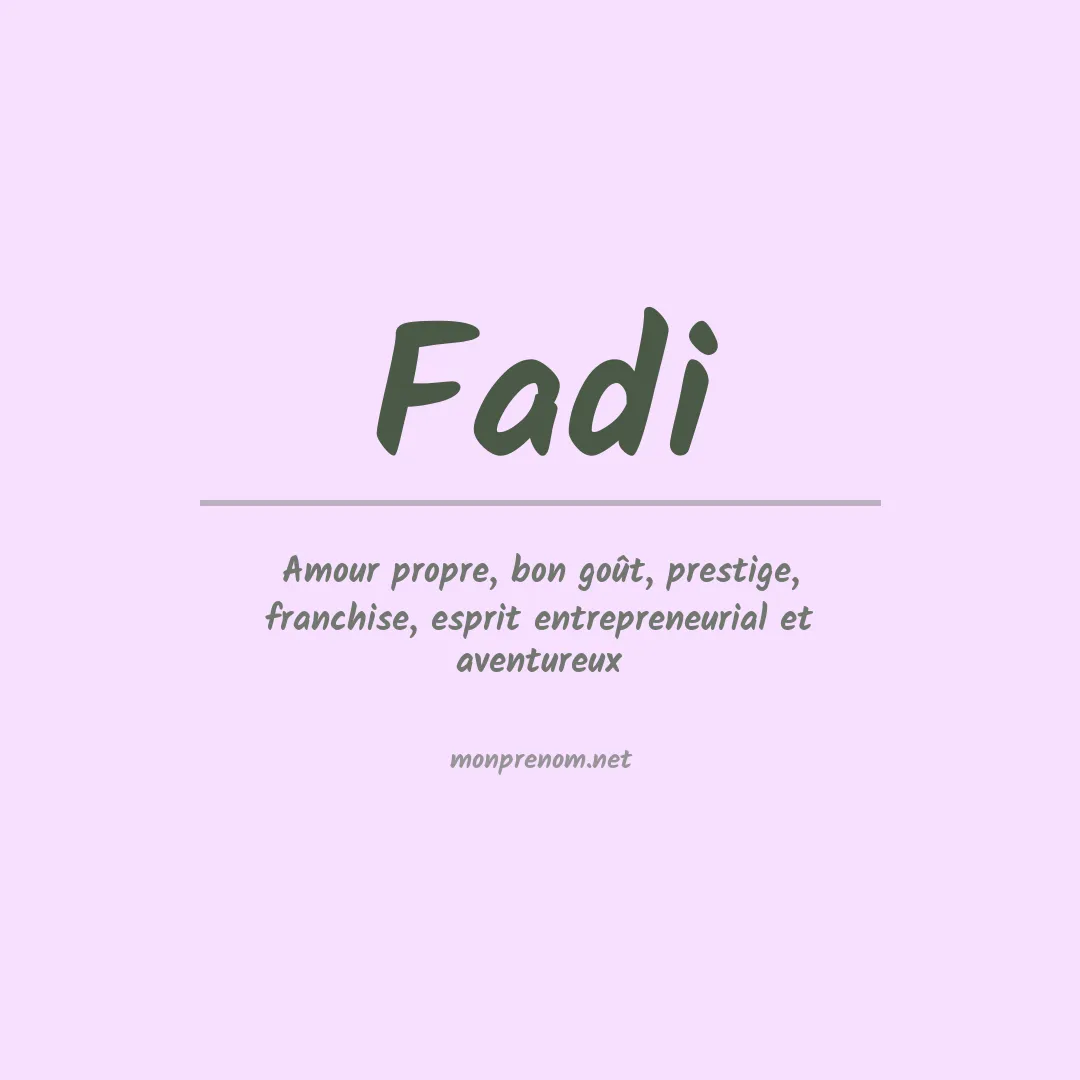 Prénom Fadi