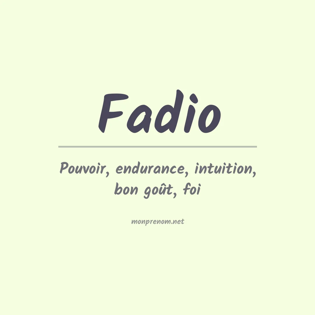 Prénom Fadio