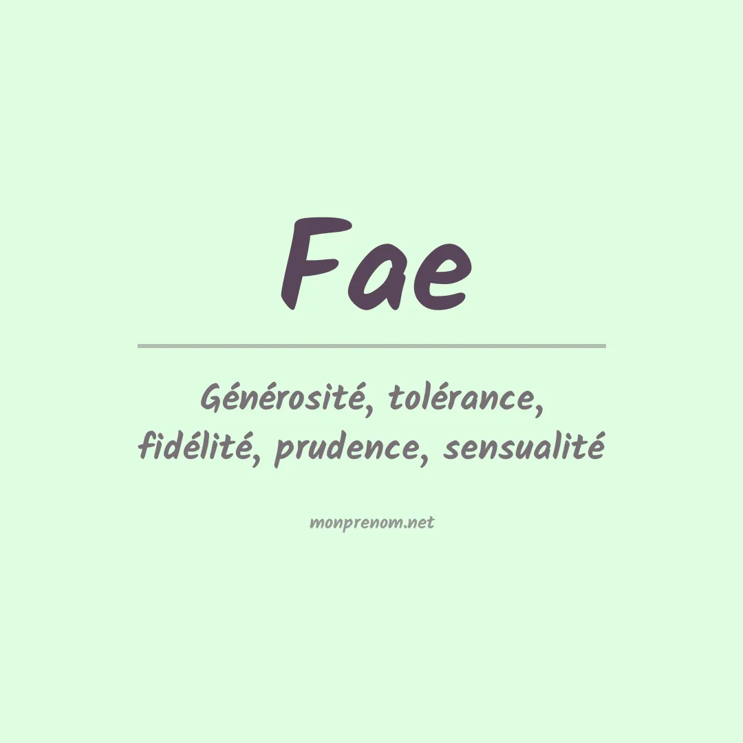 Signification du prénom Fae