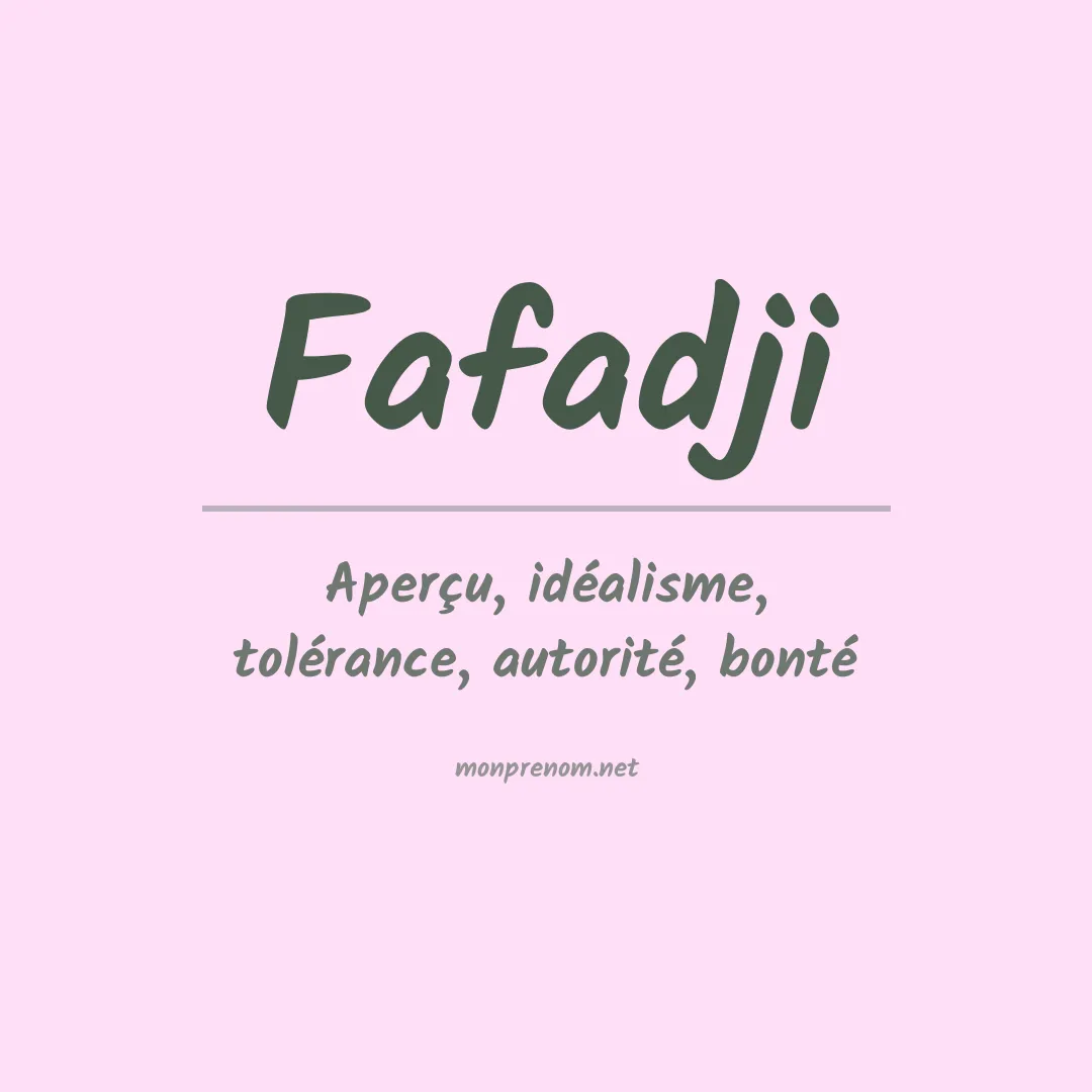 Prénom Fafadji