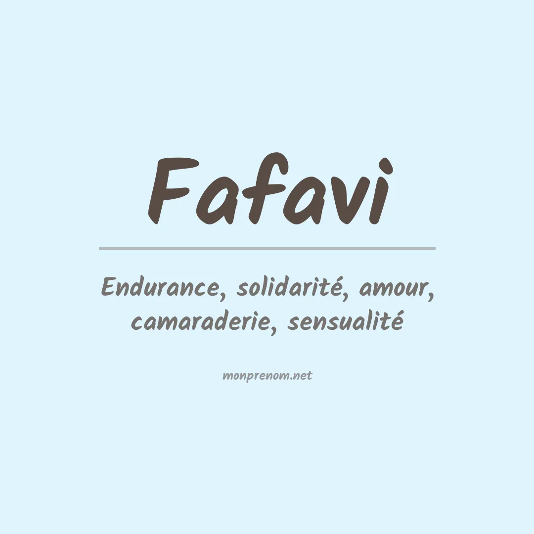Signification du prénom Fafavi