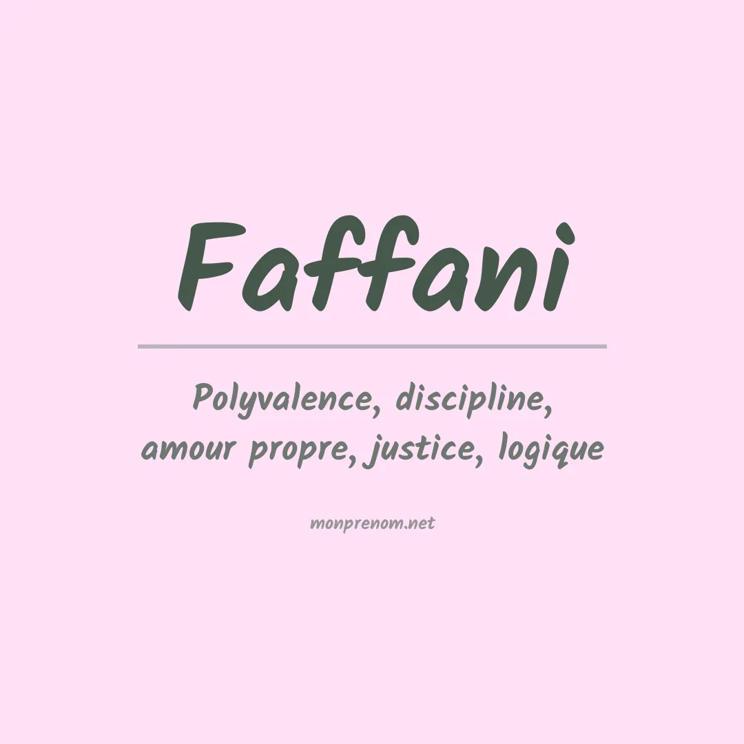 Signification du prénom Faffani