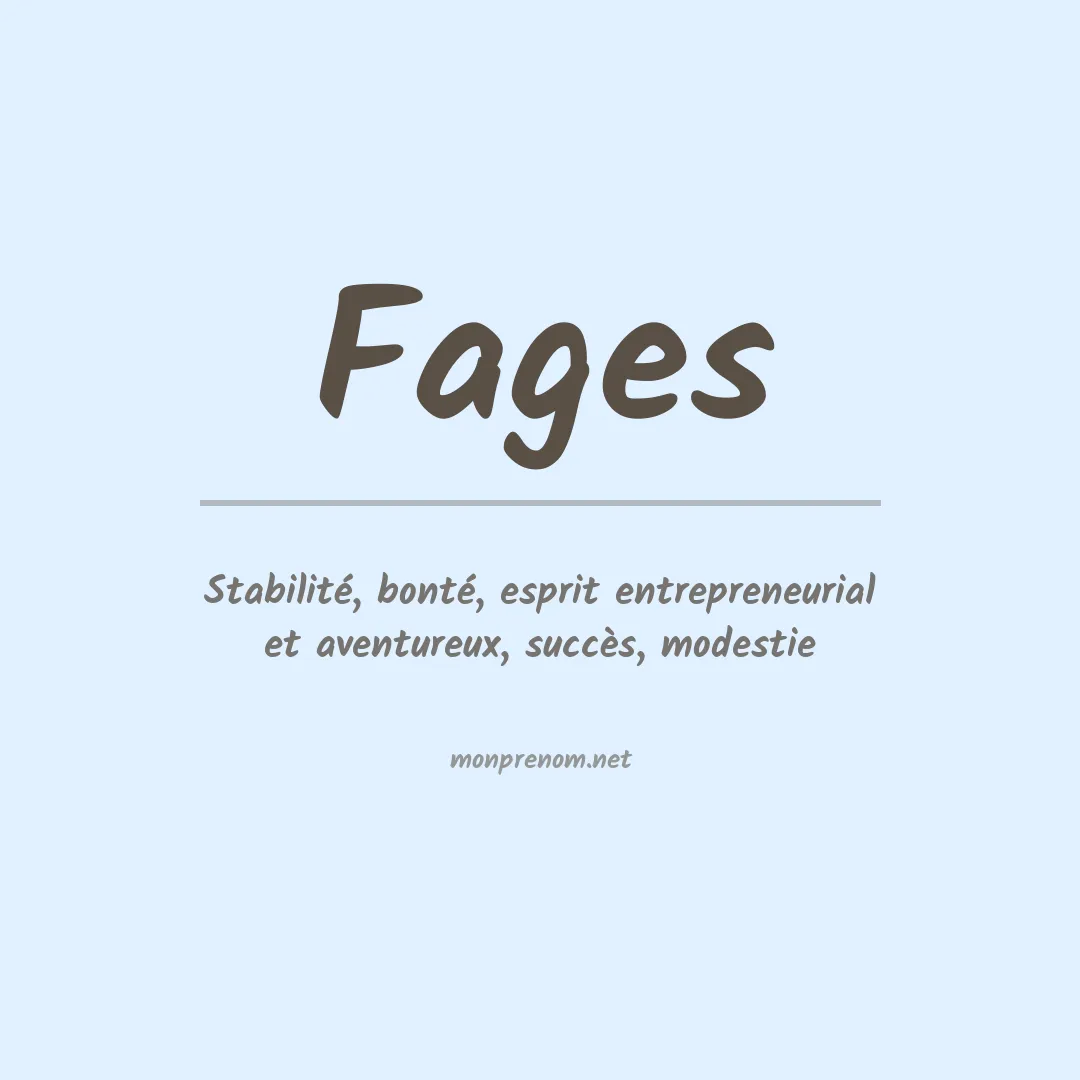 Signification du prénom Fages