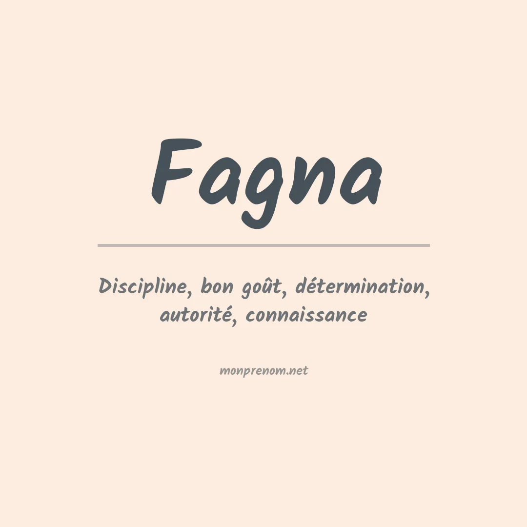 Signification du prénom Fagna
