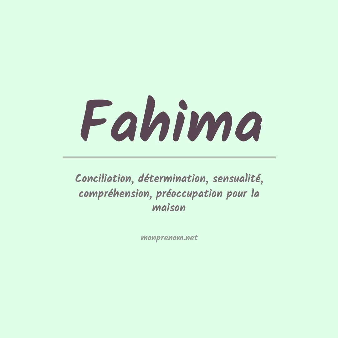 Prénom Fahima