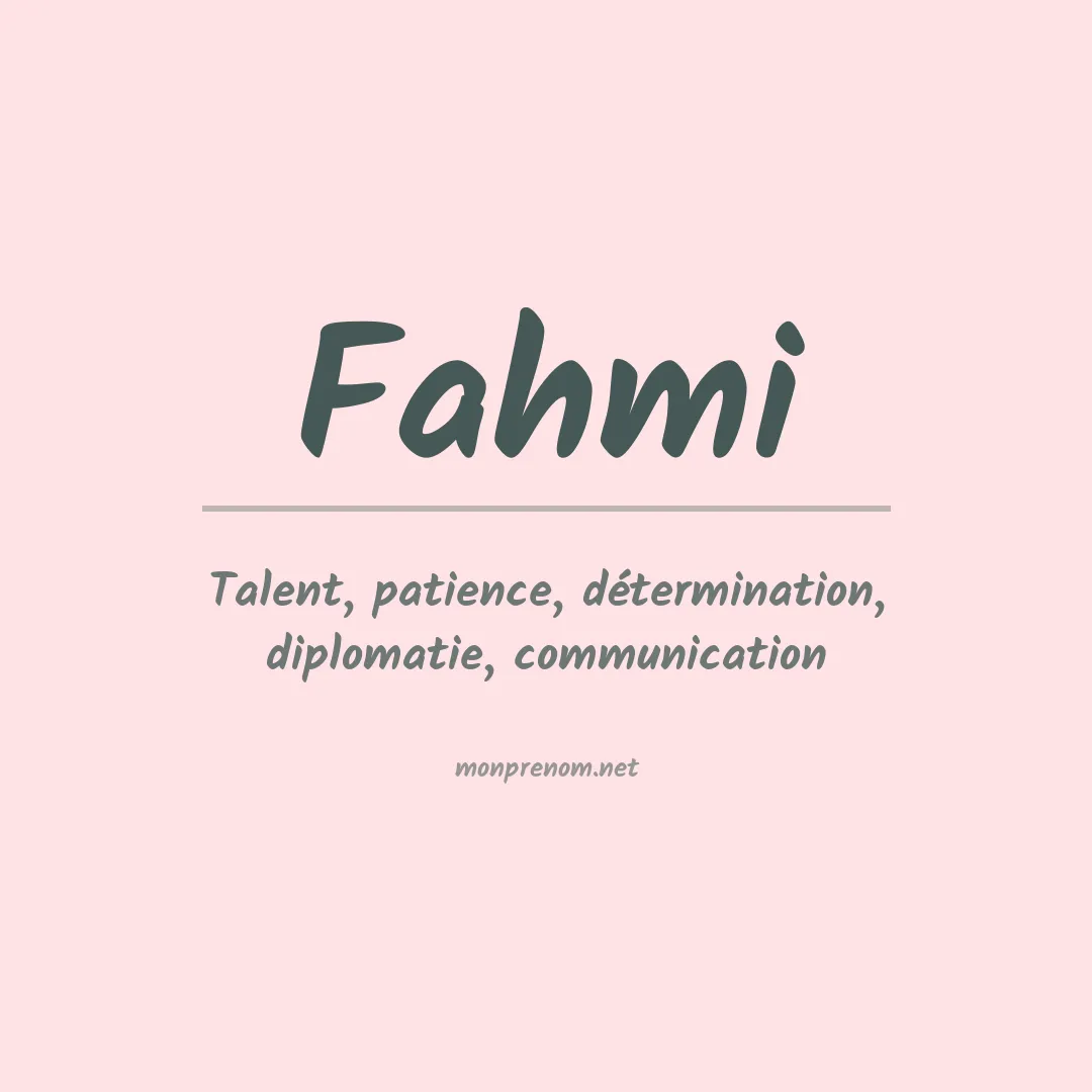 Prénom Fahmi