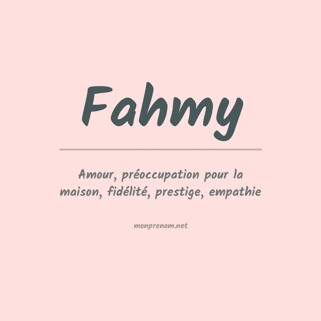 Prénom Fahmy