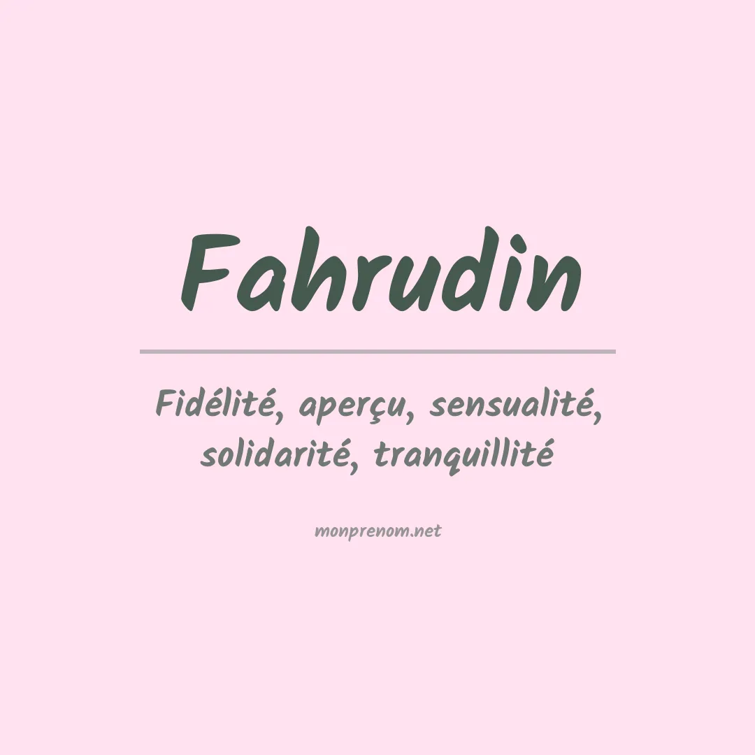 Prénom Fahrudin