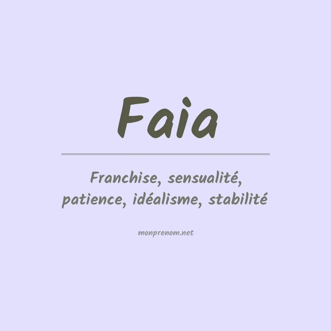 Prénom Faia