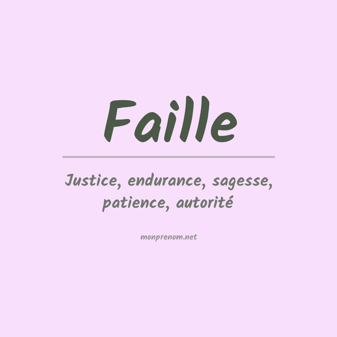 Prénom Faille