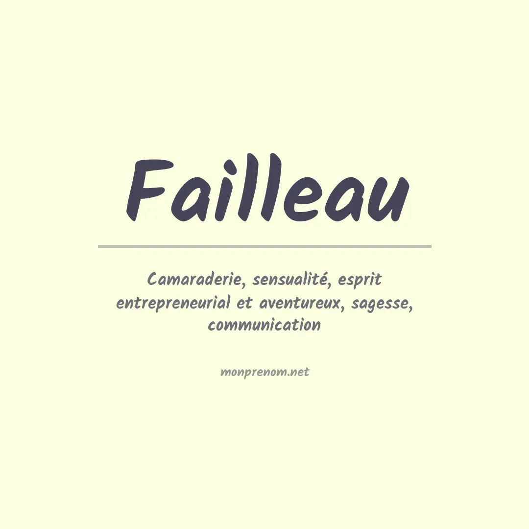 Signification du prénom Failleau
