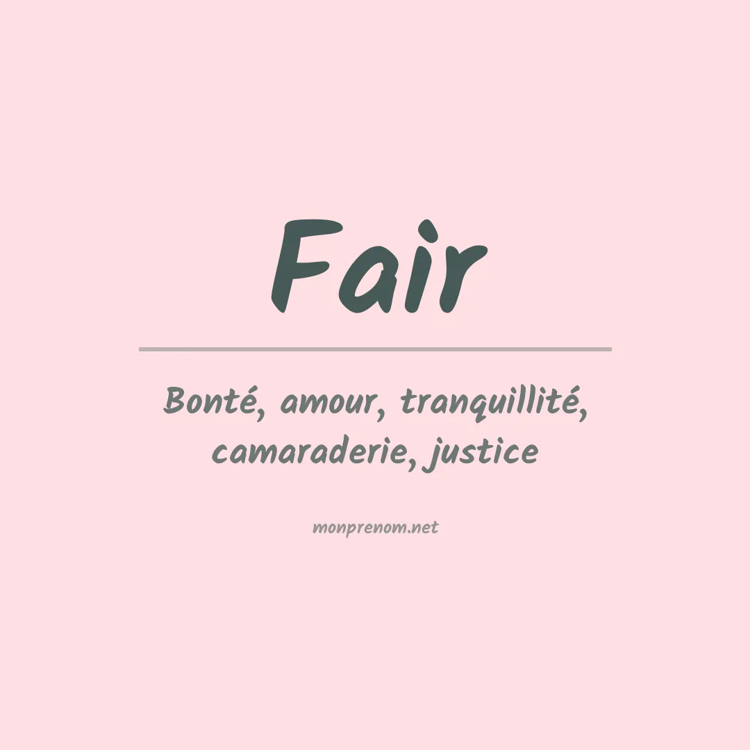 Prénom Fair