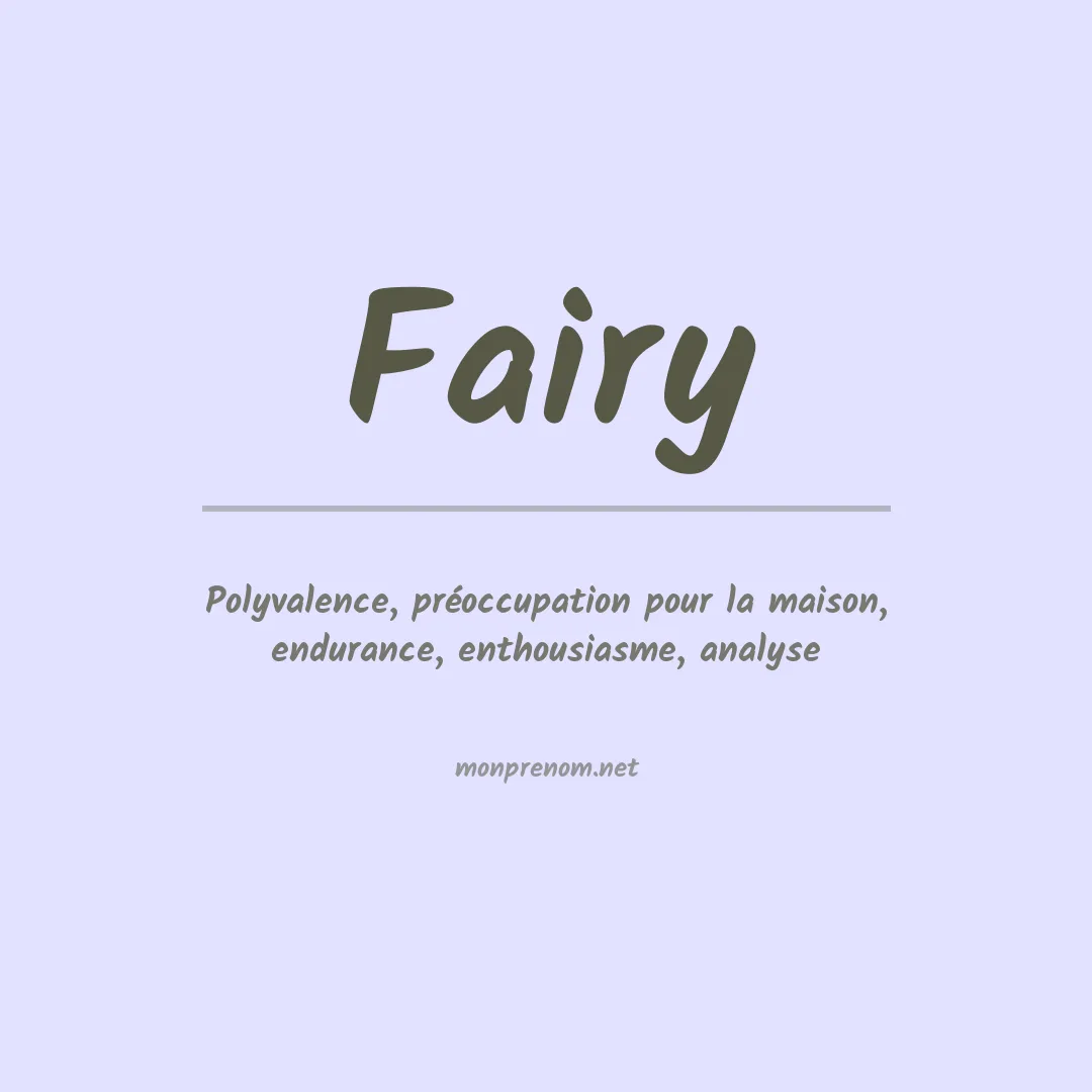 Signification du prénom Fairy