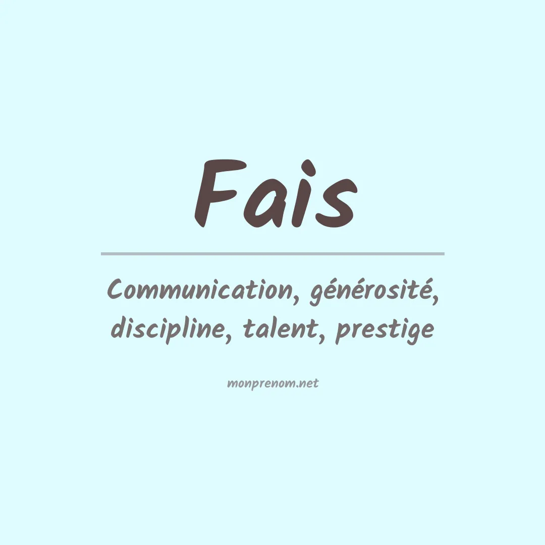 Signification du prénom Fais