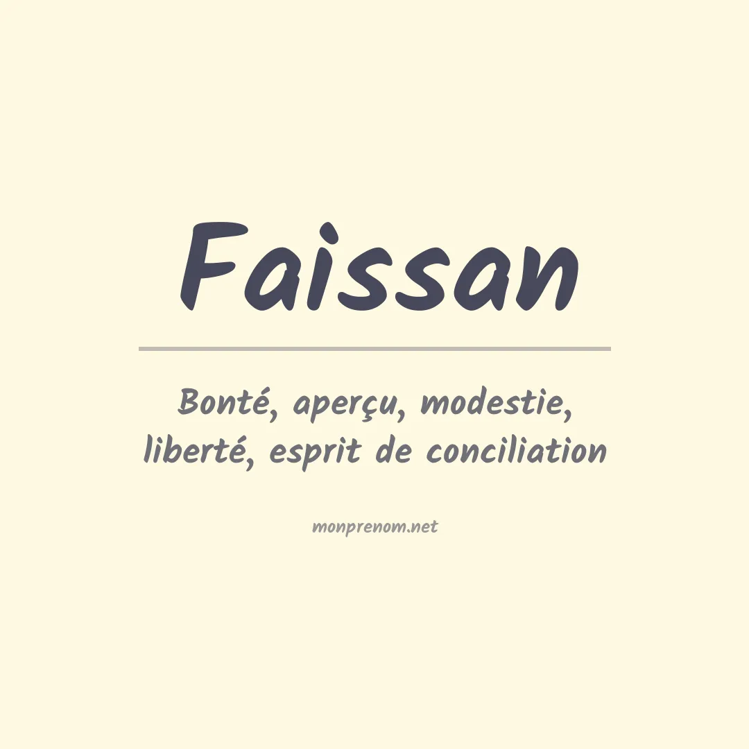 Signification du prénom Faissan