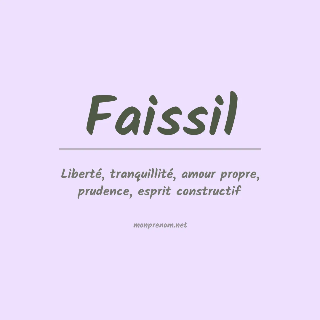 Signification du prénom Faissil