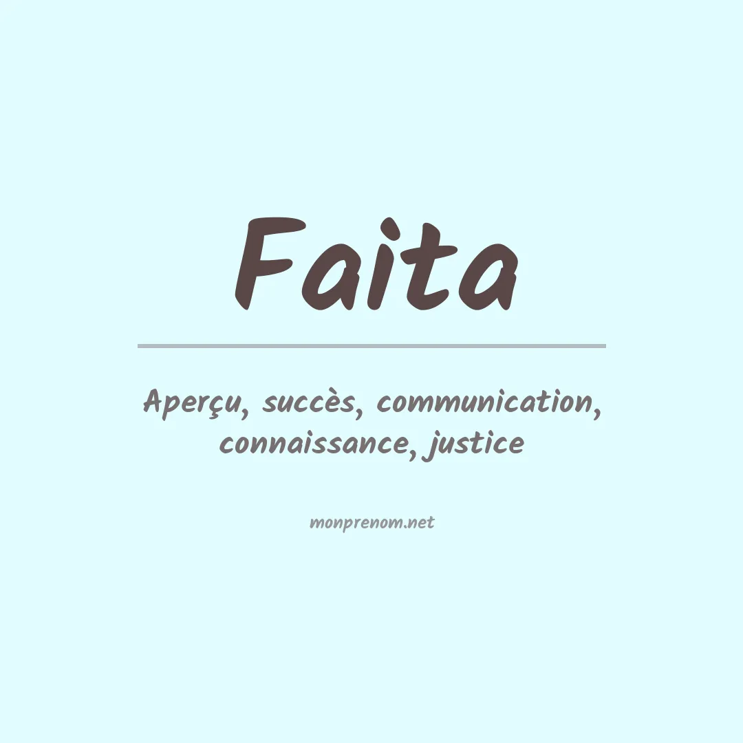 Signification du prénom Faita