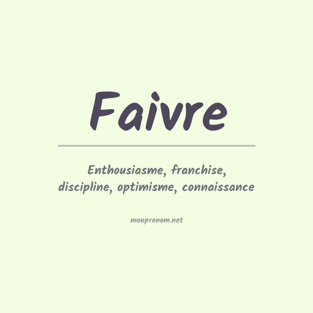 Prénom Faivre