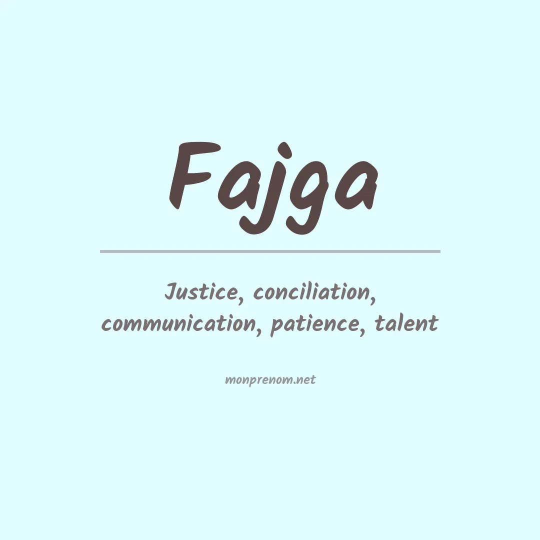 Signification du prénom Fajga