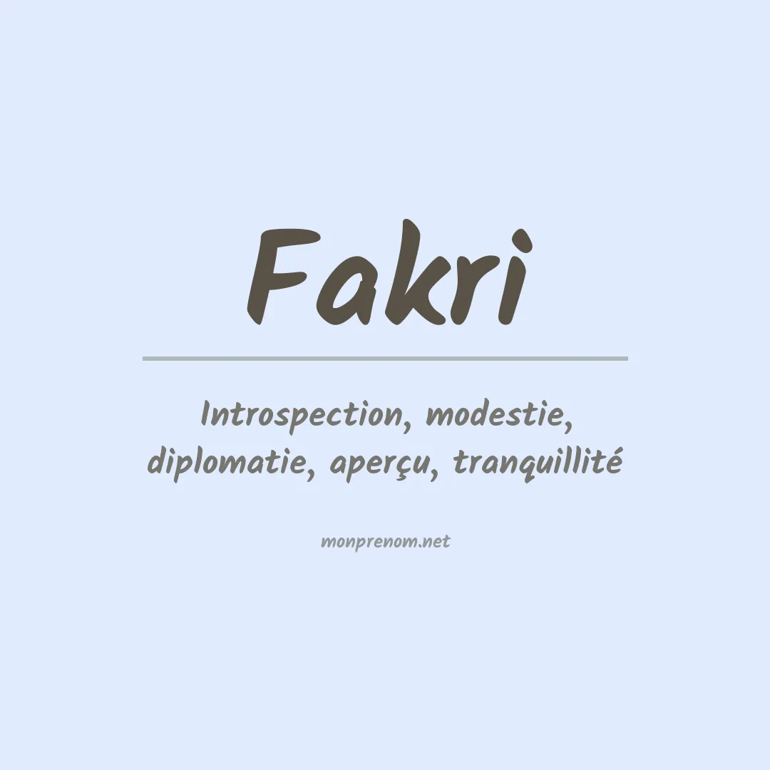 Prénom Fakri