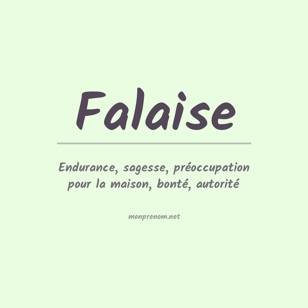 Signification du prénom Falaise