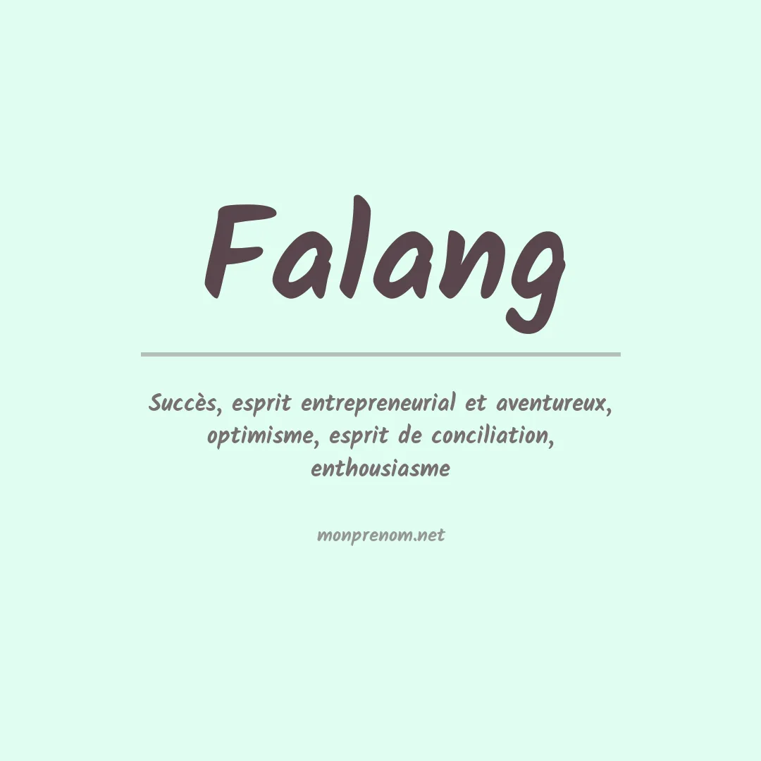 Signification du prénom Falang