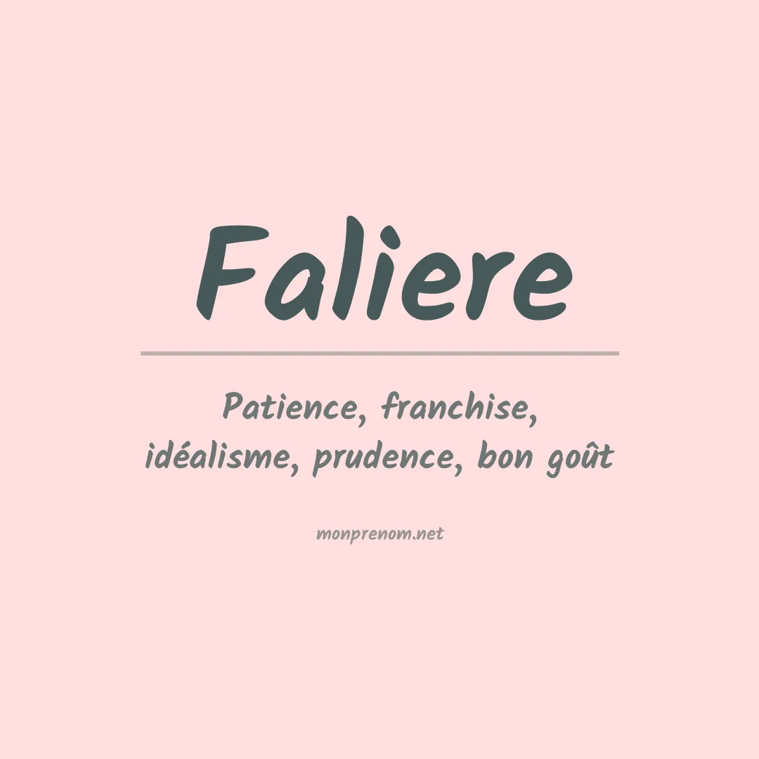 Signification du prénom Faliere