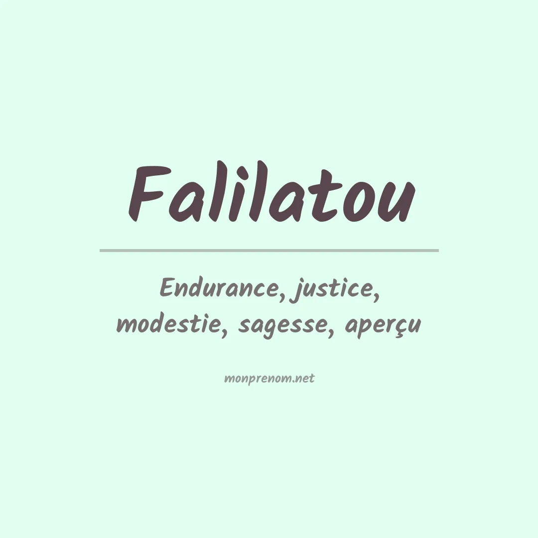 Signification du prénom Falilatou