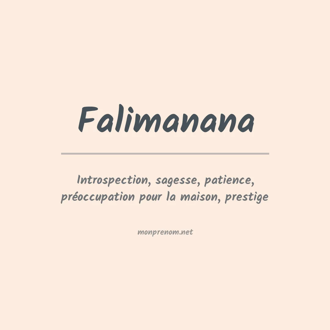 Signification du prénom Falimanana