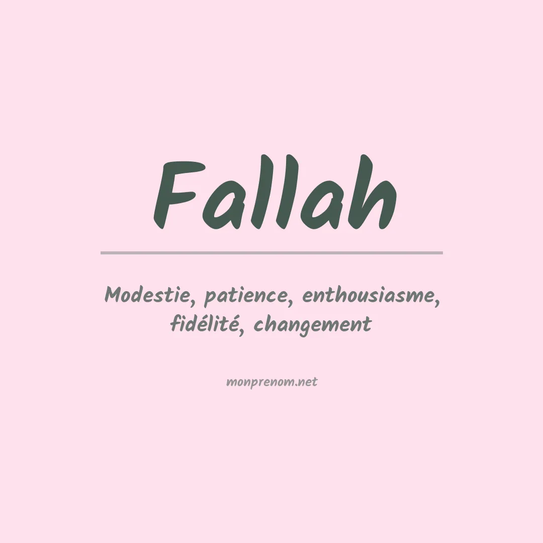 Signification du prénom Fallah