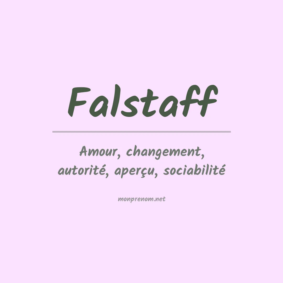 Signification du prénom Falstaff