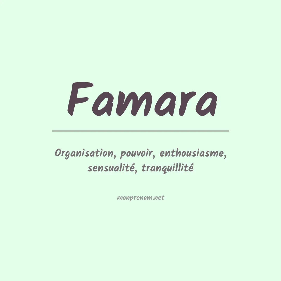 Signification du prénom Famara