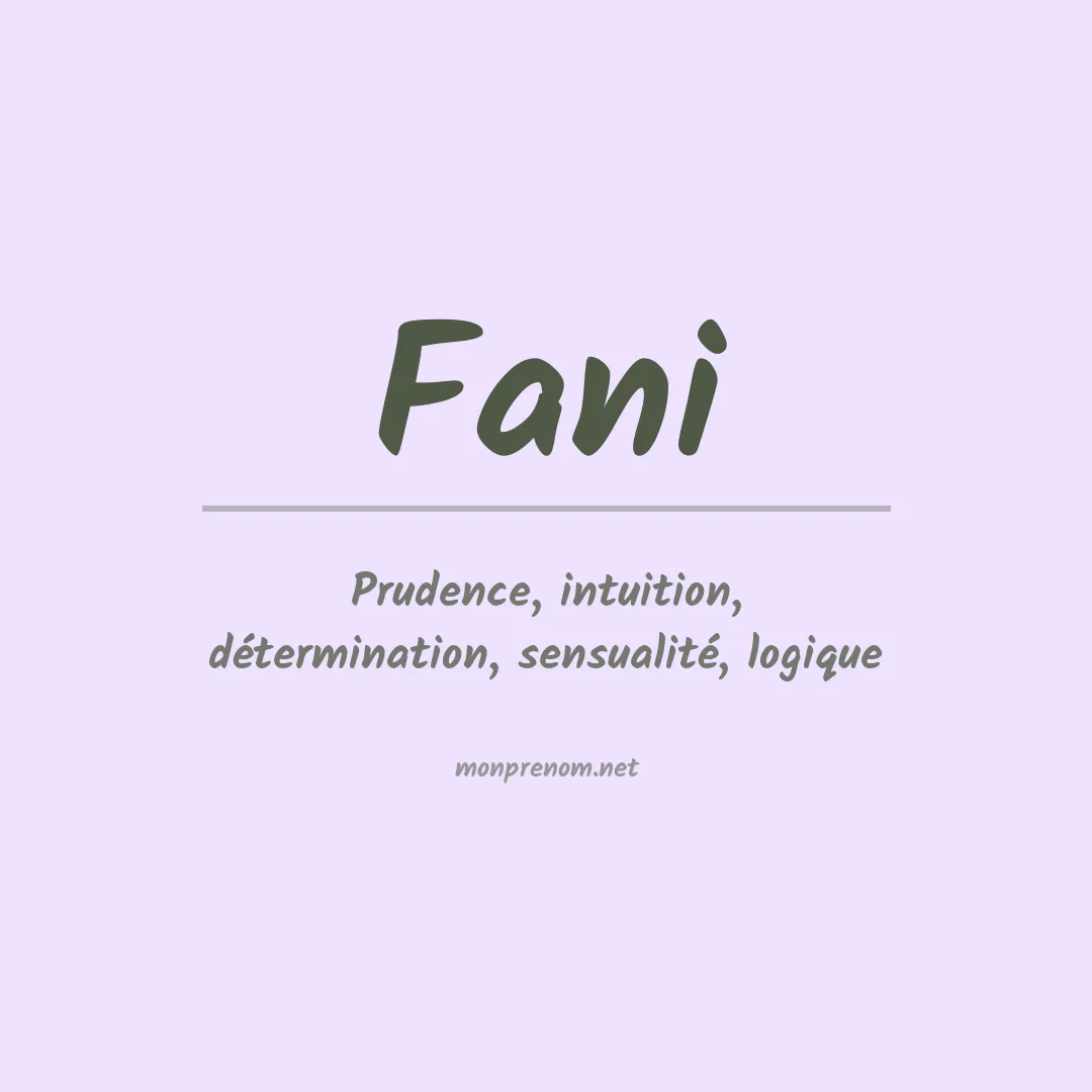 Prénom Fani
