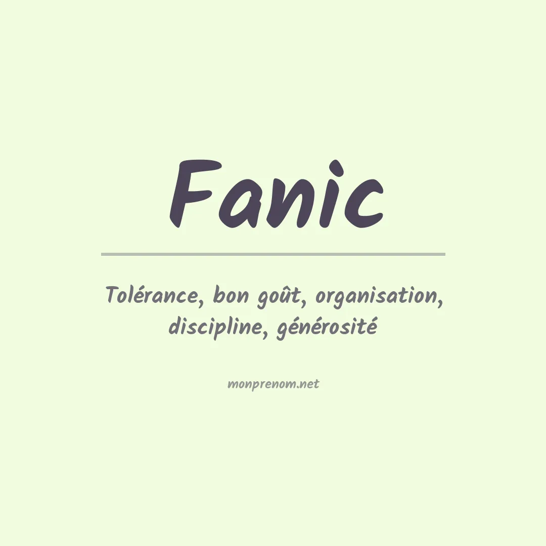 Signification du prénom Fanic