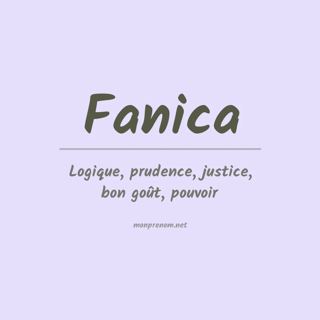 Signification du prénom Fanica