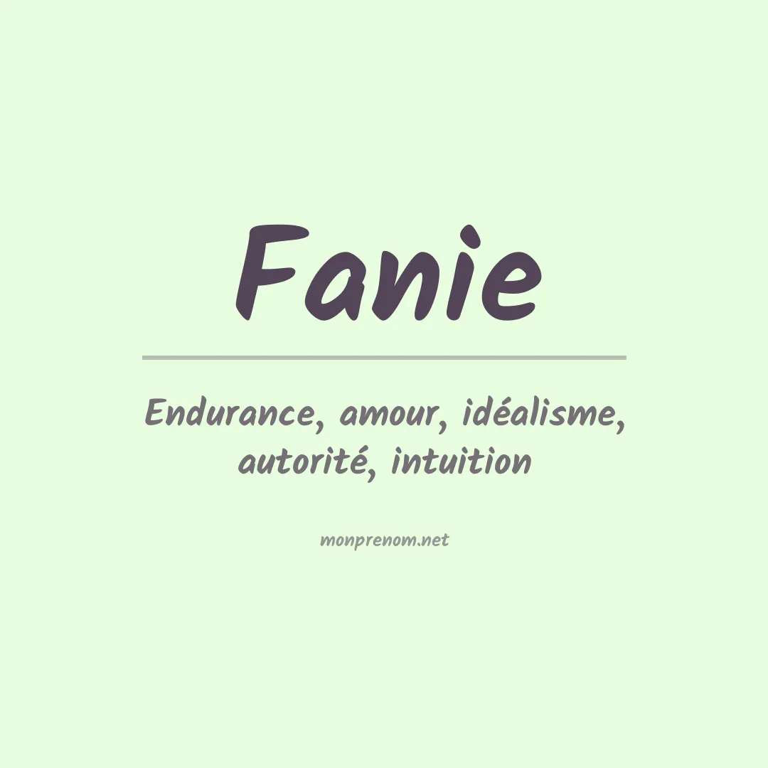 Signification du prénom Fanie
