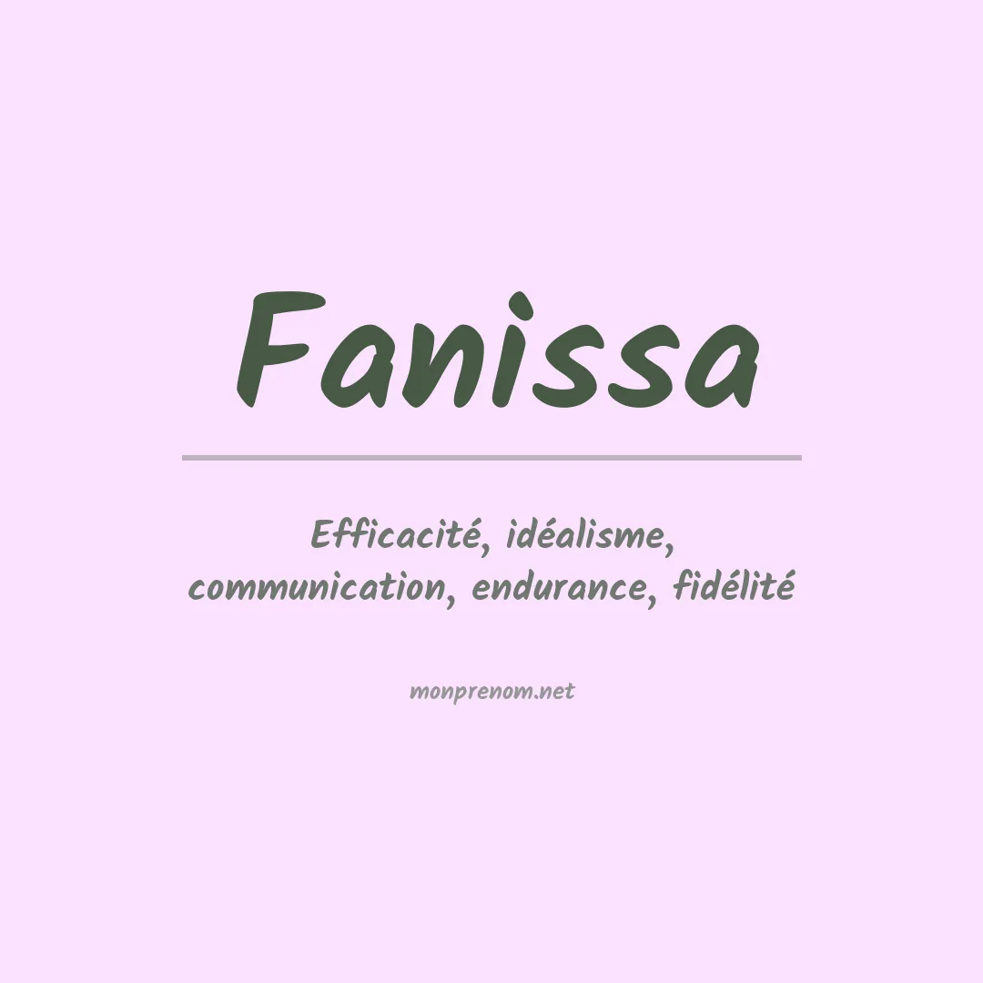 Signification du prénom Fanissa